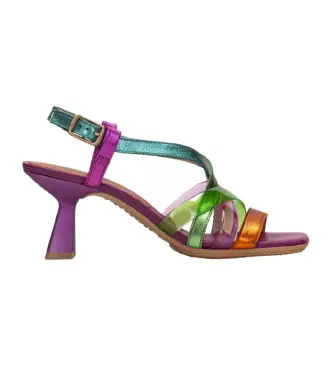 per donna CHV243292 Sandali Danielle in pelle multicolore -Altezza tacco 6cm- (42), 5 a 8cm, Fibbia, Casual, Da sera
