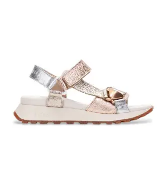 per donna CHV253896 Sandali in pelle dorata Maui (38), Oro, 3 a 5cm, Velcro, Casual