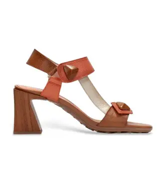 per donna CHV253958 Sandali in pelle marrone Miami (38), 3 a 5cm, Velcro, Casual, Da sera
