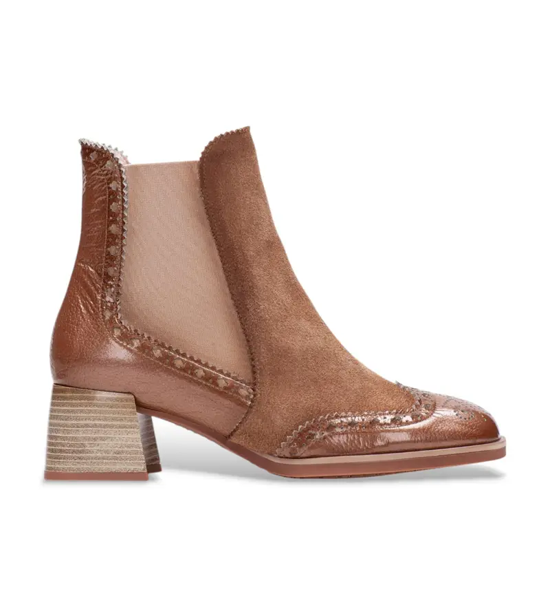 per donna HI243588 Stivaletti in pelle marrone mandorla (41), 3 a 5cm, Nessuno, Casual