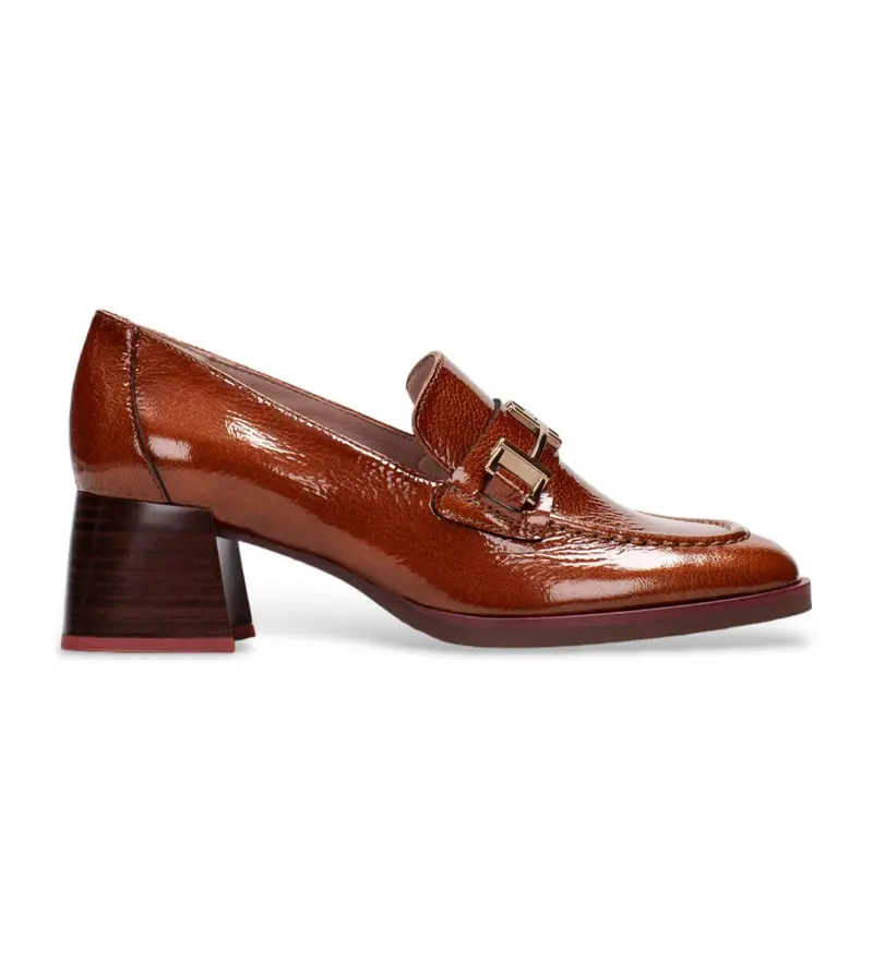 per donna HI243590 Scarpe con tacco in pelle marrone con cinturino (38), 3 a 5cm, Nessuno, Casual