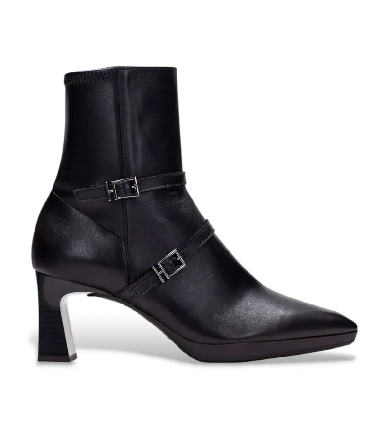 per donna. HI243646 Stivaletti in pelle nappa nera (38), Nero, 5 a 8cm, Cerniera, Casual