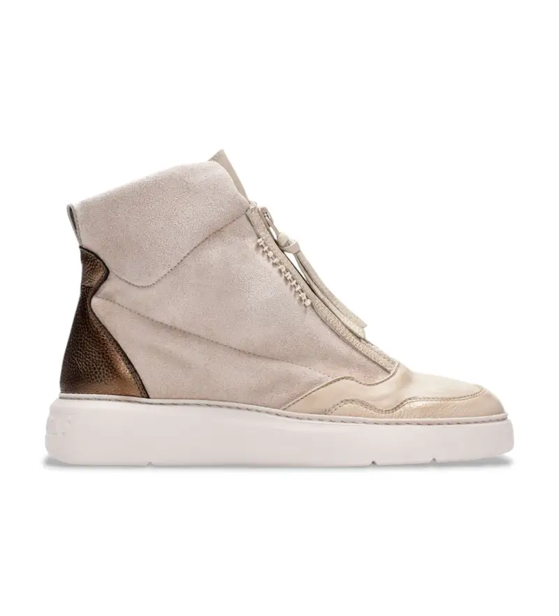 per donna HI243654 Sneakers in pelle beige Bolmet (36), Basso, Cerniera, Casual