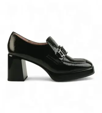 per donna HI243657 Mocassini in pelle di basalto nero (38), 5 a 8cm, Nessuno, Casual, Da sera, Classico