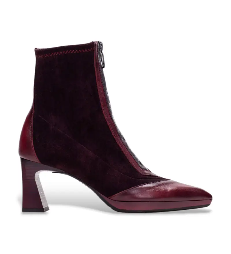 per donna HI254186 Stivaletti alla caviglia in pelle bordeaux Atlanta Soho (36), 3 a 5cm, Cerniera, Casual