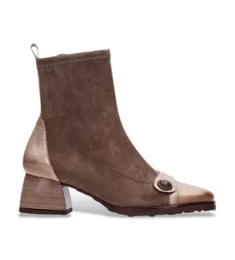 per donna HI254219 Stivaletti in pelle di Marsiglia marrone (37), 3 a 5cm, Cerniera, Casual