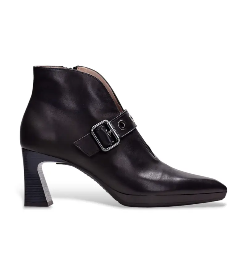 per donna. HI254244 Stivaletti alla caviglia in pelle nera Atlanta (36), Nero, 5 a 8cm, Cerniera, Casual