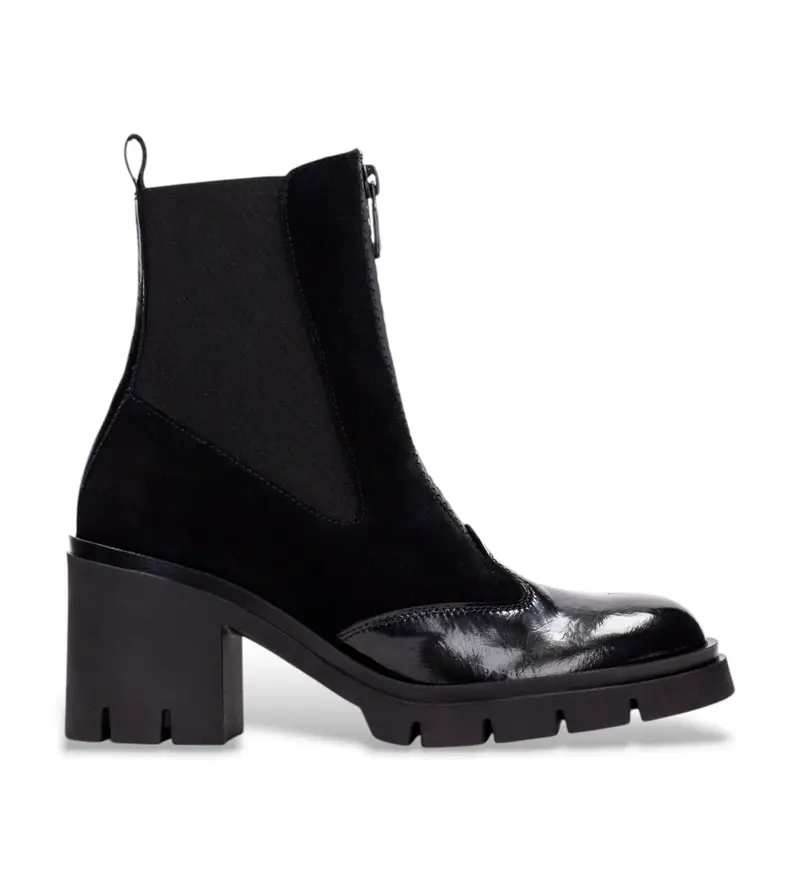 per donna. HI254280 Stivaletti in pelle nera di Zurigo (36), Nero, 5 a 8cm, Cerniera, Casual