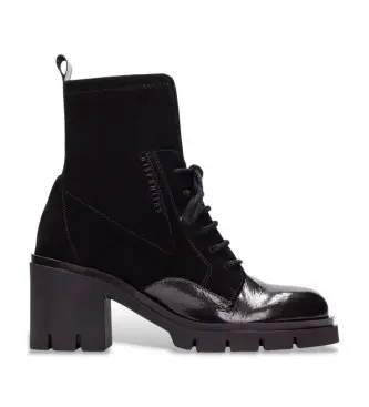 per donna HI254281 Stivaletti alla caviglia in pelle nera Zurich Rock (38), Nero, 5 a 8cm, Cerniera, Casual