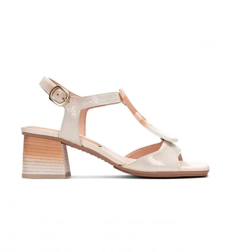 per donna. HV232811 Sandali in Pelle Iris Bianca -Altezza tacco n 5cm- (40), Bianco, 5 a 8cm, Fibbia, Casual, Da sera