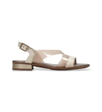 per donna HV243396 Sandali in pelle di cervo beige (35), Basso, 1 a 3 cm, Fibbia, Casual, Da sera