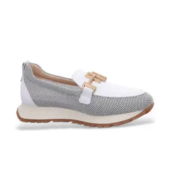per donna HV253919 Mocassini in pelle bianca Melbourne (35), Bianco, 3 a 5cm, Nessuno, Casual