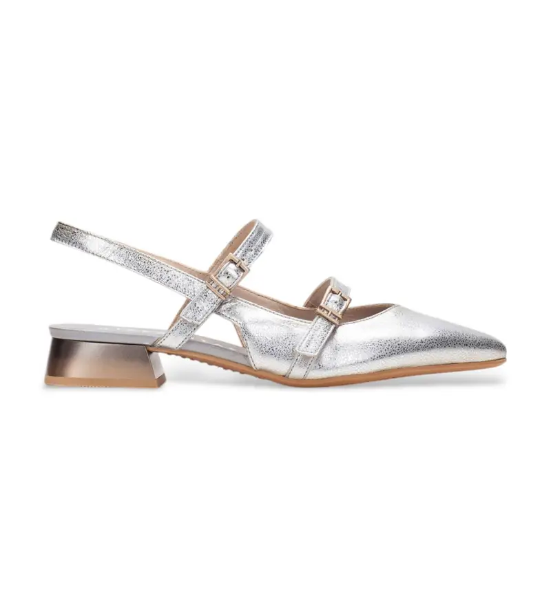 per donna. HV253922 Sandali in pelle argentata Dali (36), Argento, 1 a 3 cm, Fibbia, Casual, Da sera