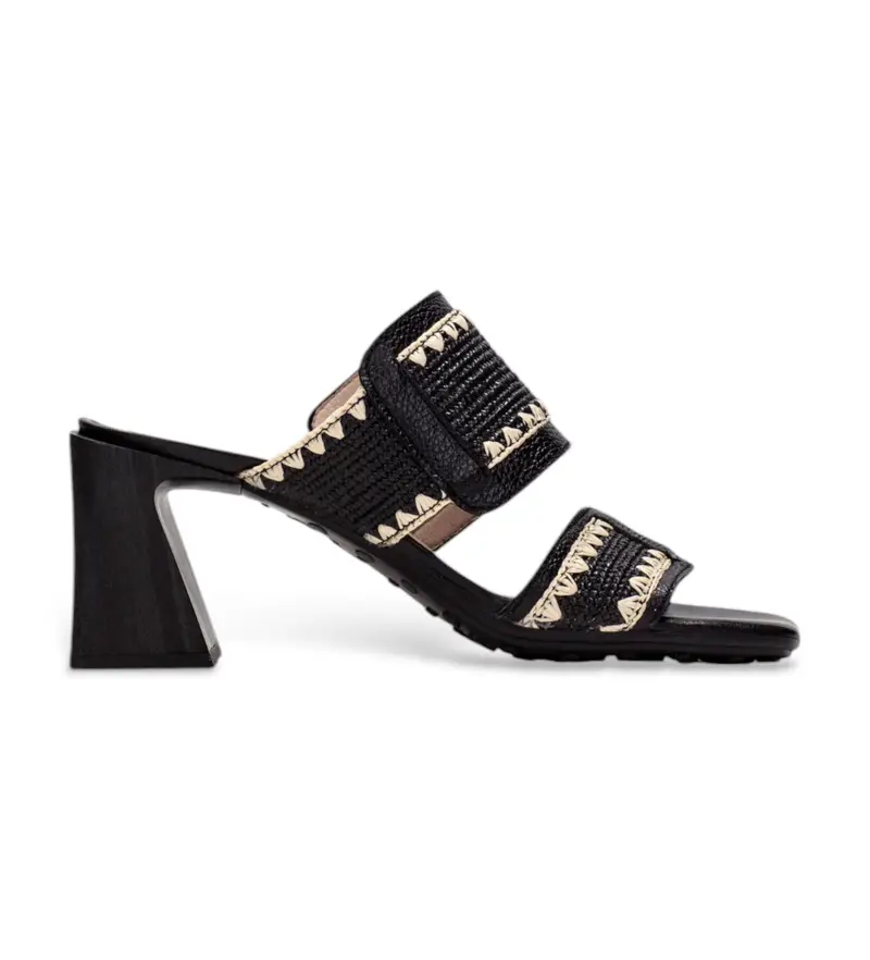 per donna. HV253946 Sandali in pelle nera Miami (36), Nero, 5 a 8cm, Nessuno, Casual, Da sera