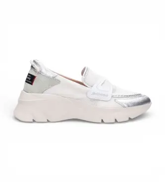 per donna HV254001 Mocassini in pelle di daino bianca (37), Bianco, 3 a 5cm, Nessuno, Casual