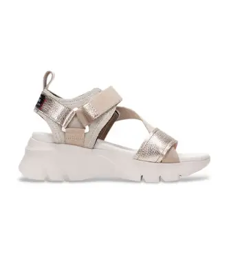 per donna HV254007 Sandali in pelle dorata Dakar (36), Oro, 3 a 5cm, Velcro, Casual