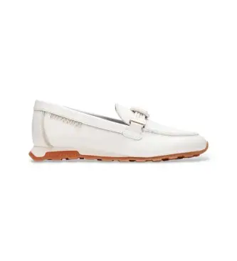 per donna HV264662 Mocassini retrò in pelle bianco sporco (36), Basso, Nessuno, Casual