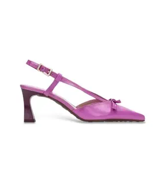 per donna HV264678 Scarpe in pelle con fiocco rosa (36), 5 a 8cm, Fibbia, Casual, Da sera