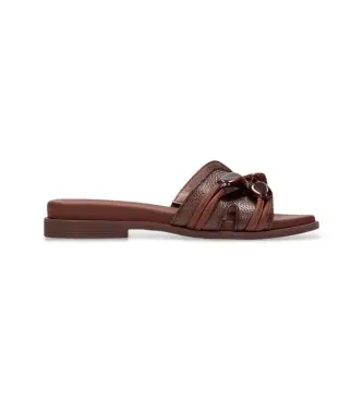 per donna HV264683 Sandali in pelle marrone pietra (36), Basso, 1 a 3 cm, Nessuno, Casual