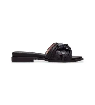 per donna HV264683 Sandali in pelle nera (36), Nero, Basso, 1 a 3 cm, Nessuno, Casual Pietra