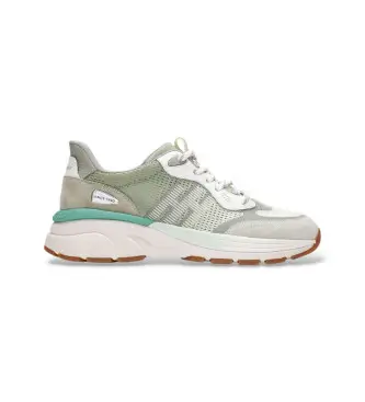 per donna SHV264501 Sneakers verde panna (36), Pelle, Basso, Stringhe, Casual