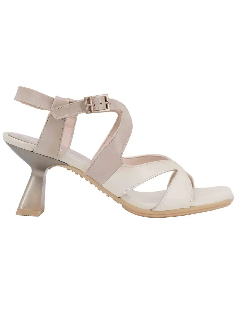 Sandali donna in pelle beige con tacco alto Donna HV253879 C002