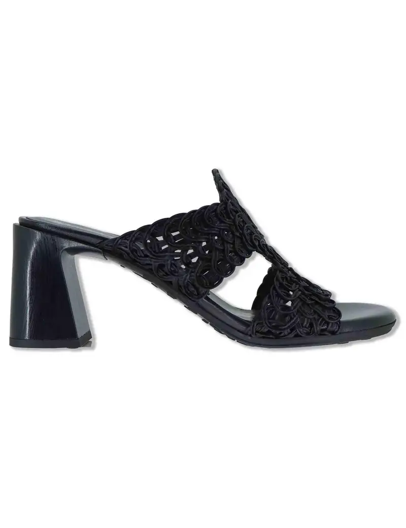 Sandali in pelle nera con taccco alto Donna HV264792 BLACK