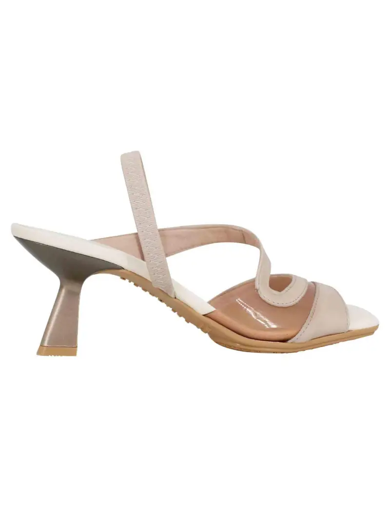Sandali slingback donna in pelle panna con punta quadra Donna HV243402 C004