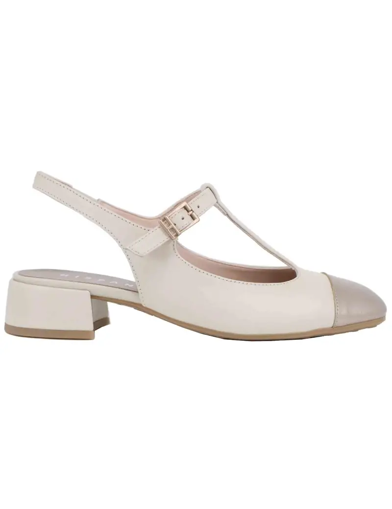 Slingback donna in pelle panna con puntale oro Donna HV253859 C003