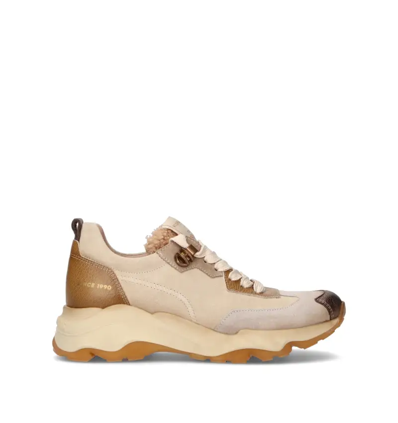 Sneaker donna beige in suede Vario
