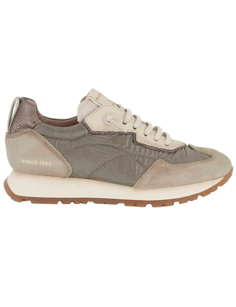 Sneakers in camoscio grigio e tessuto Donna HI254209 C005