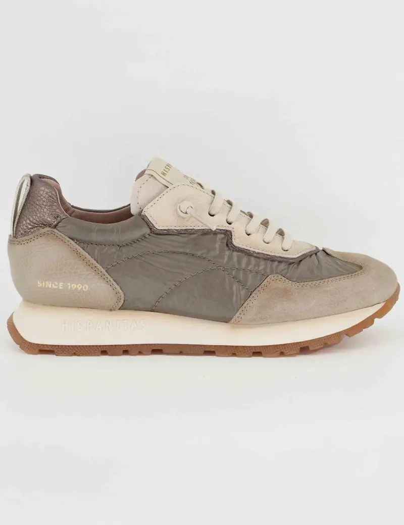 Sneakers in camoscio grigio e tessuto Donna HI254209 C005