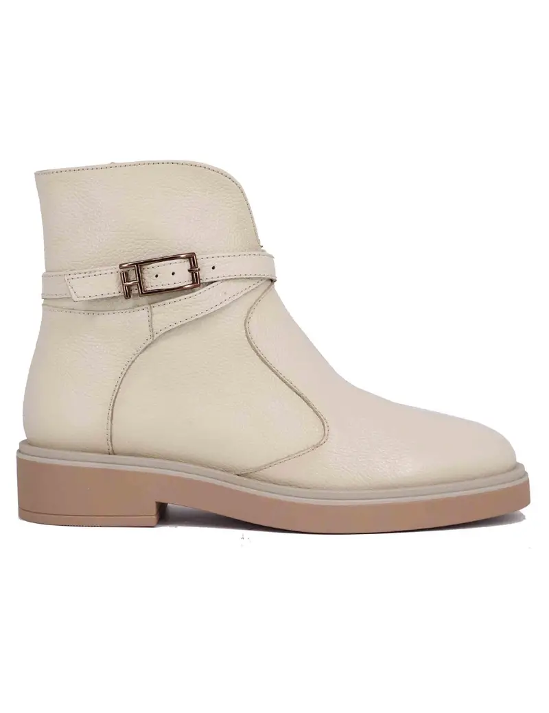 Stivaletti donna in pelle off white con suola ultra light Donna HI243615 C007