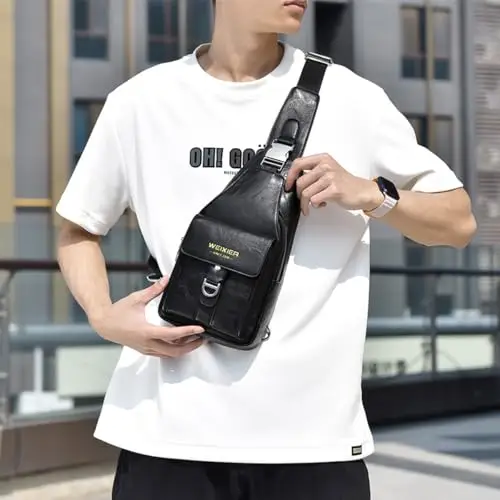 Hjkiopc Borsa a tracolla Uomo Nero 2983908 miniatura 2