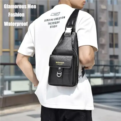 Hjkiopc Borsa a tracolla Uomo Nero 2983908 miniatura 3