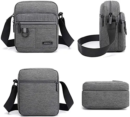 Hjkiopc Borsa a tracolla Uomo Grigio 3169077 miniatura 3