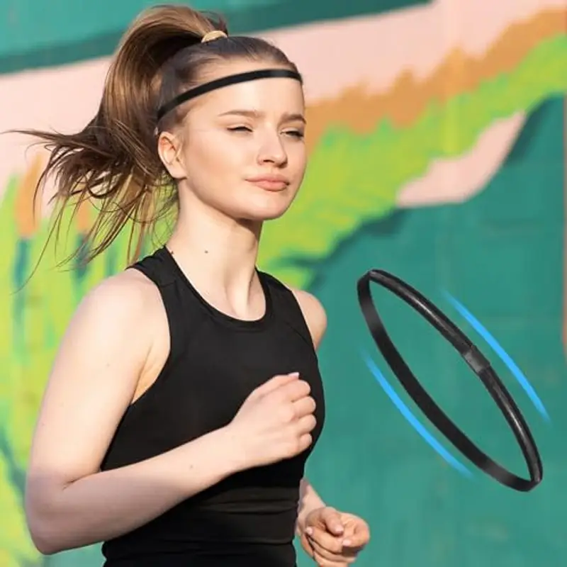 HJZHII 9 Pezzi fascia per capelli uomo, fascetta elastico capelli uomo, cerchietto fascette basket Donna per Sport miniatura 3