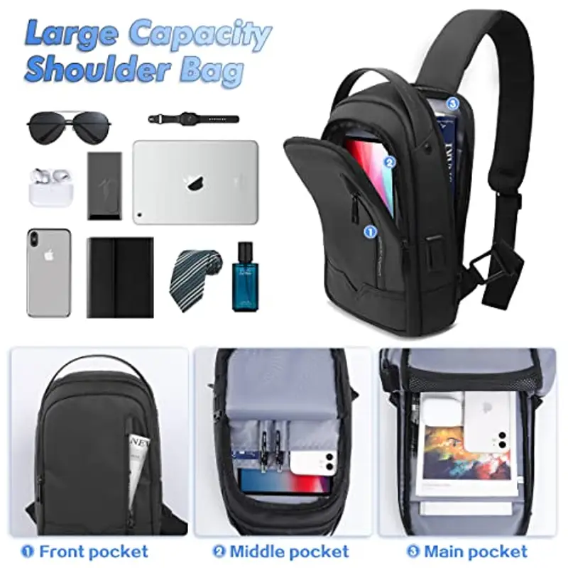 Hk Borsa a spalla Uomo Nero 1602775 miniatura 3