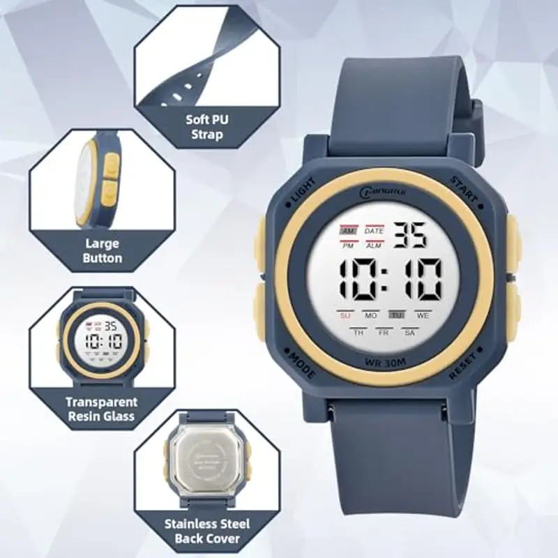 HMJIA Orologio Bambino Ragazzo 3ATM Impermeabile Orologio Digitale Bambino da Polso Sportivo con Sveglia Cronometro miniatura 2