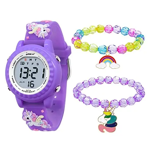 HMJIA Orologio da polso 3D, per bambini, ragazzi e ragazze, impermeabile fino a 3 ATM, con sveglia/data/cronometro/LED miniatura 2