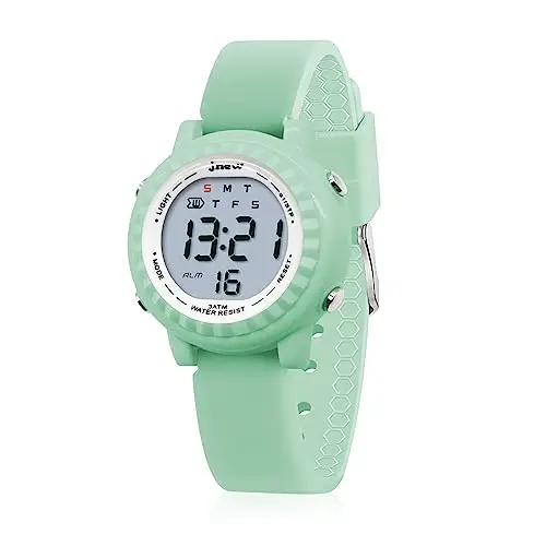 HMJIA Orologio per bambini Digita 3 ATM, impermeabile con allarme, cronometro lampeggiante, luci posteriori, cinturino miniatura 2