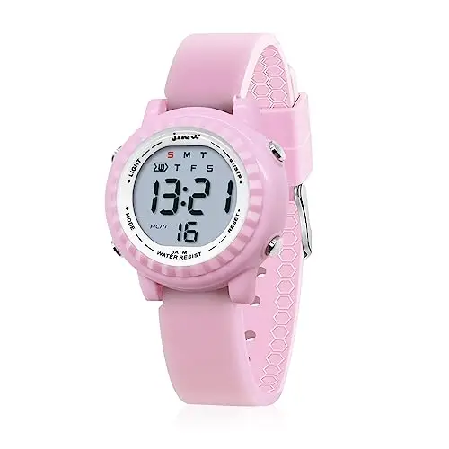 HMJIA Orologio per bambini Digita 3 ATM, impermeabile con allarme, cronometro lampeggiante, luci posteriori, cinturino miniatura 2