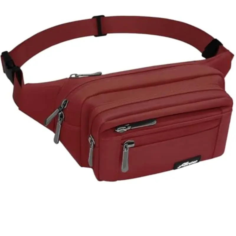 HNOOM Borsa a banana da uomo e donna, multitasche, borsa a cintura, impermeabile, borsa da viaggio, con custodia antipioggia, borsa a banana grande per passeggiate, arrampicate, viaggi, escursionismo,