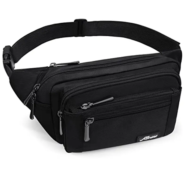 HNOOM Marsupio Sportivo con 5 Tasche, Marsupio alla moda con parapioggia, Marsupio Uomo Lavoro Grande, Marsupio Donna