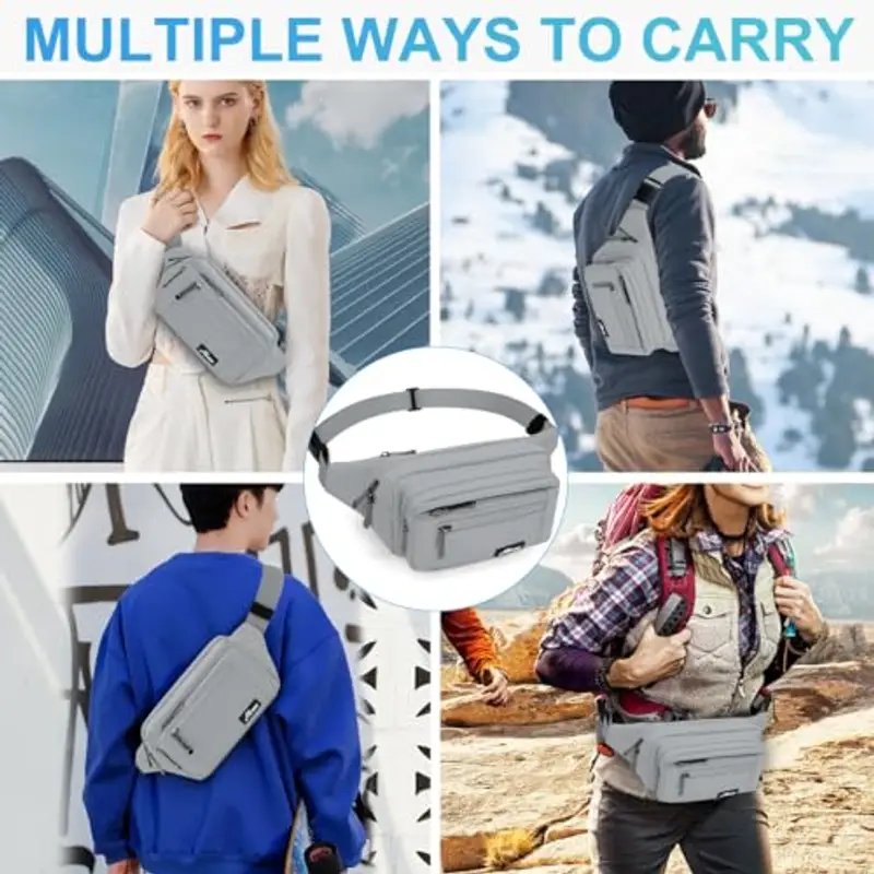 HNOOM Marsupio Uomo Grigio 1601530 miniatura 2