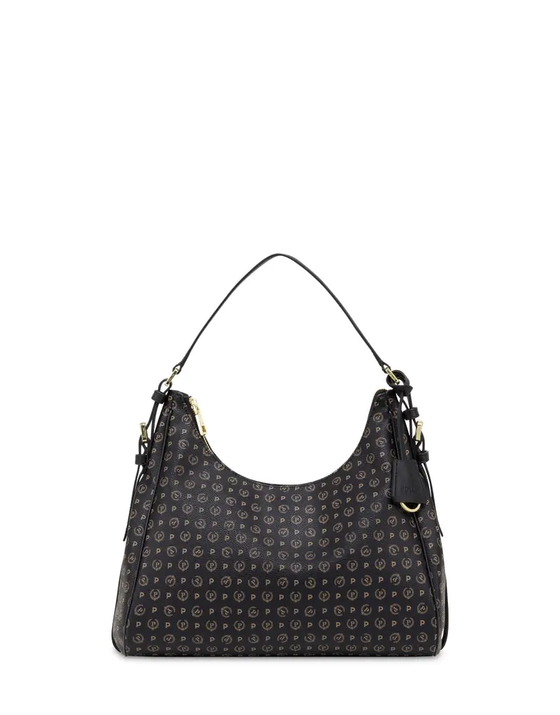 Hobo bag Heritage PVC NERO/NERO, one_size, Pollini