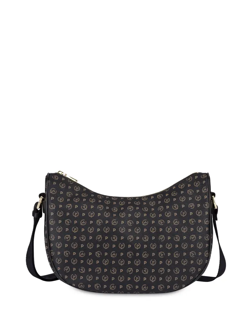 Hobo bag Heritage PVC NERO/NERO, one_size, Pollini