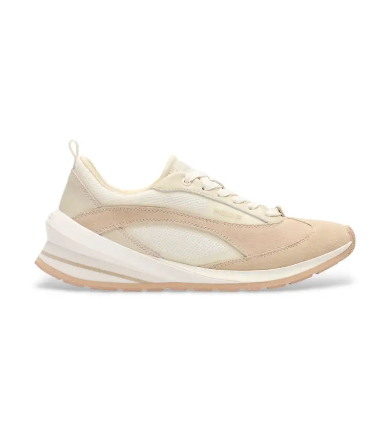 per donna 22565401 Sneakers Seven Runner in pelle beige (39), Basso, Stringhe, Casual