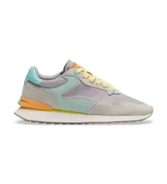 unisex 12602012 Sneakers City Dopamine in pelle, grigio, lilla (35), Basso, 1 a 3 cm, Stringhe, Casual