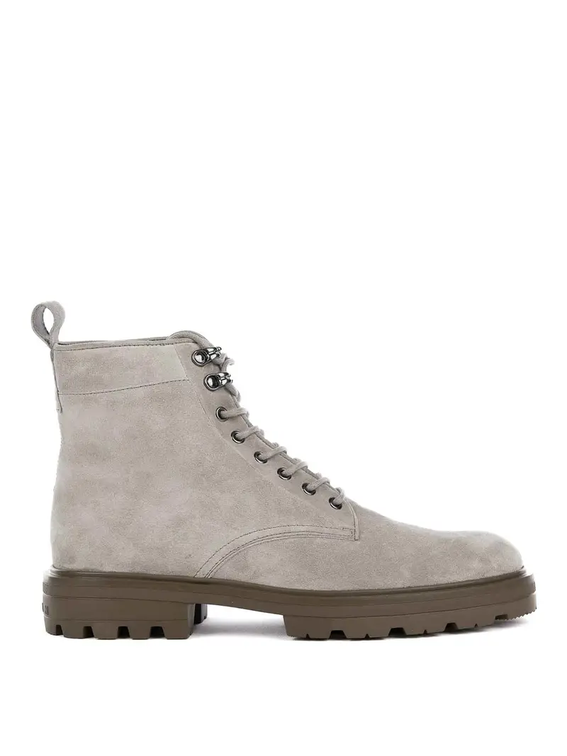 Anfibi H673 In Pelle Scamosciata Beige